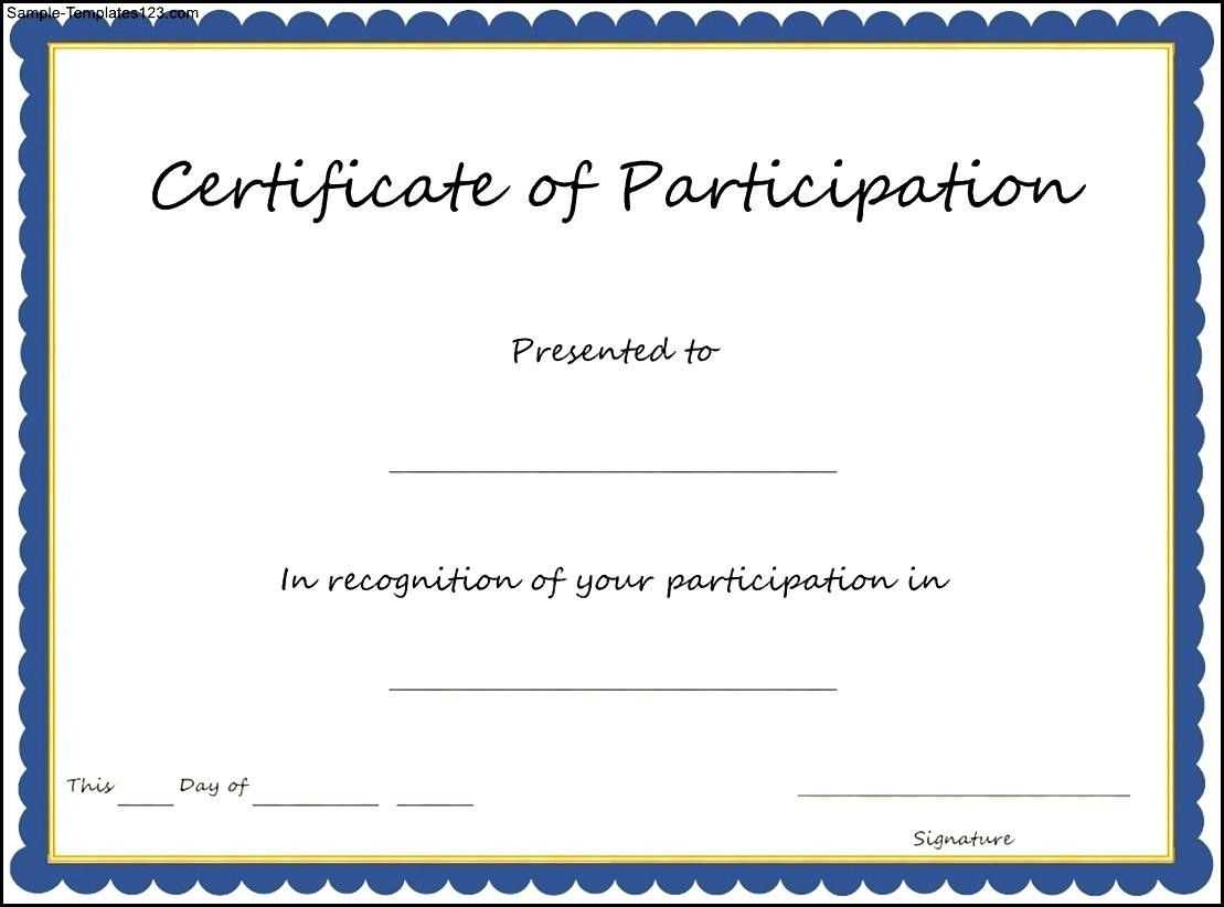 🥰free Printable Certificate Of Participation Templates (Cop)🥰 With Certificate Of Participation Template Doc