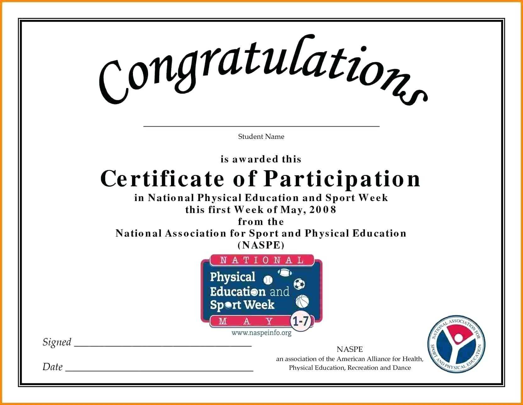 🥰free Printable Certificate Of Participation Templates (Cop)🥰 With Regard To Sample Certificate Of Participation Template