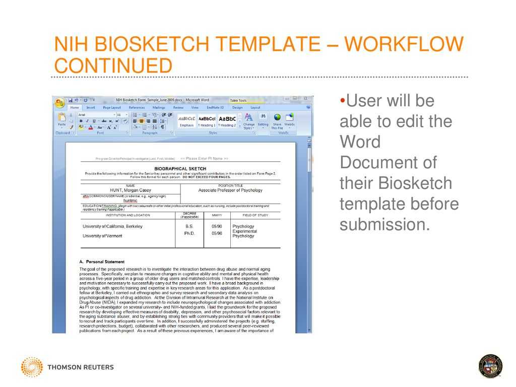 Faculty Activity Information Reporting System – Ppt Download Inside Nih Biosketch Template Word