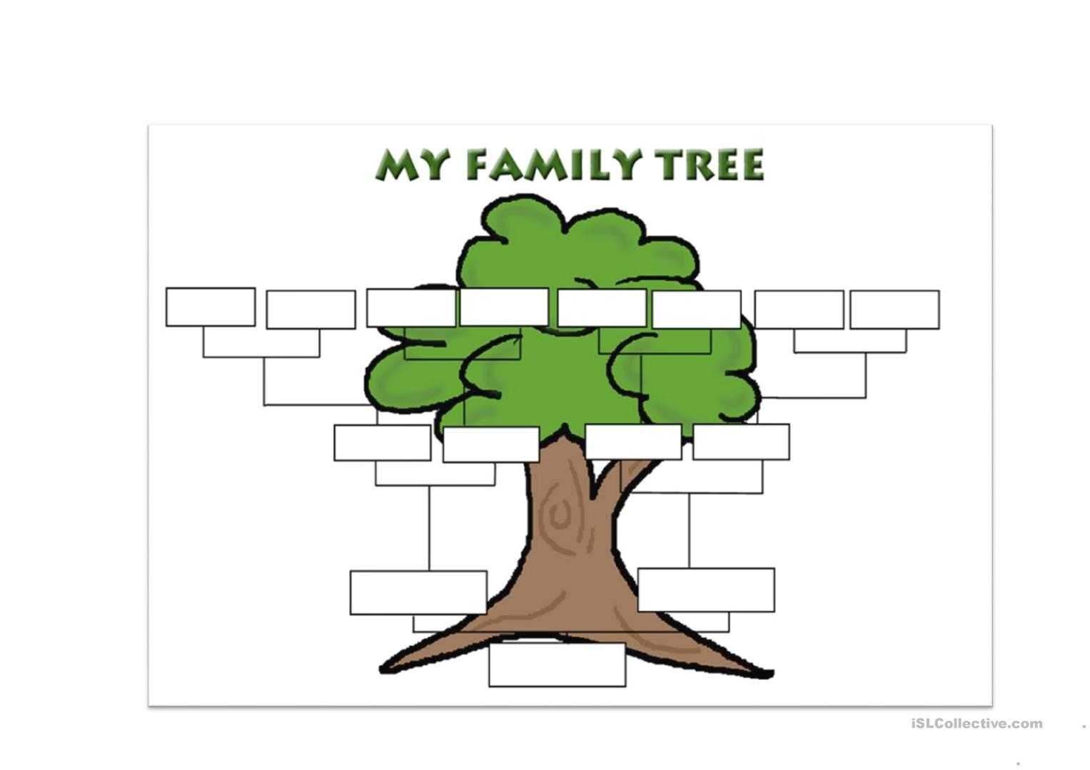 Family Tree Template – English Esl Worksheets Within Fill In The Blank Family Tree Template