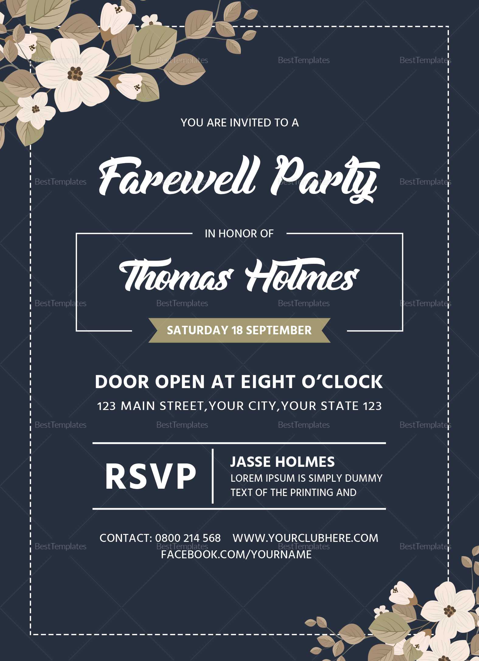 Farewell Party Invitation Card Template Inside Farewell Invitation Card Template