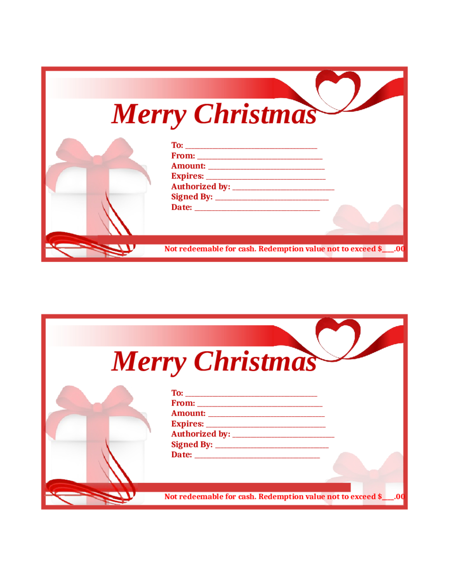 Fascinating Gift Certificate Template Pdf Ideas Birthday With Free Christmas Gift Certificate Templates