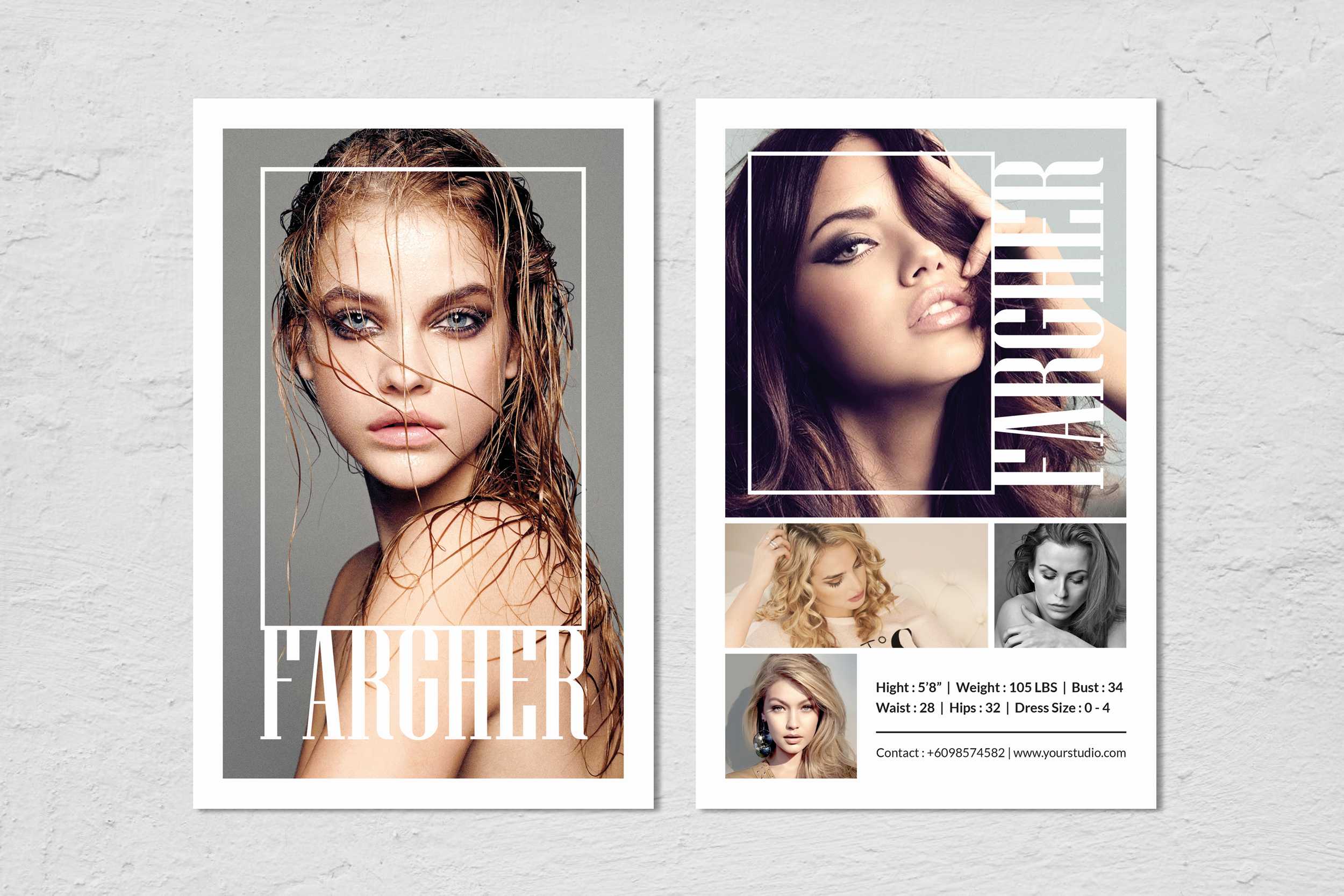 Fashion Modeling Comp Card Template With Model Comp Card Template Free