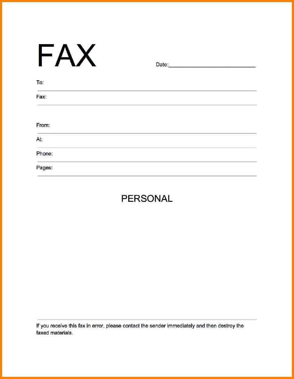 Fax Cover Sheet Template Word Spreadsheet Examples Printable Within Fax Template Word 2010