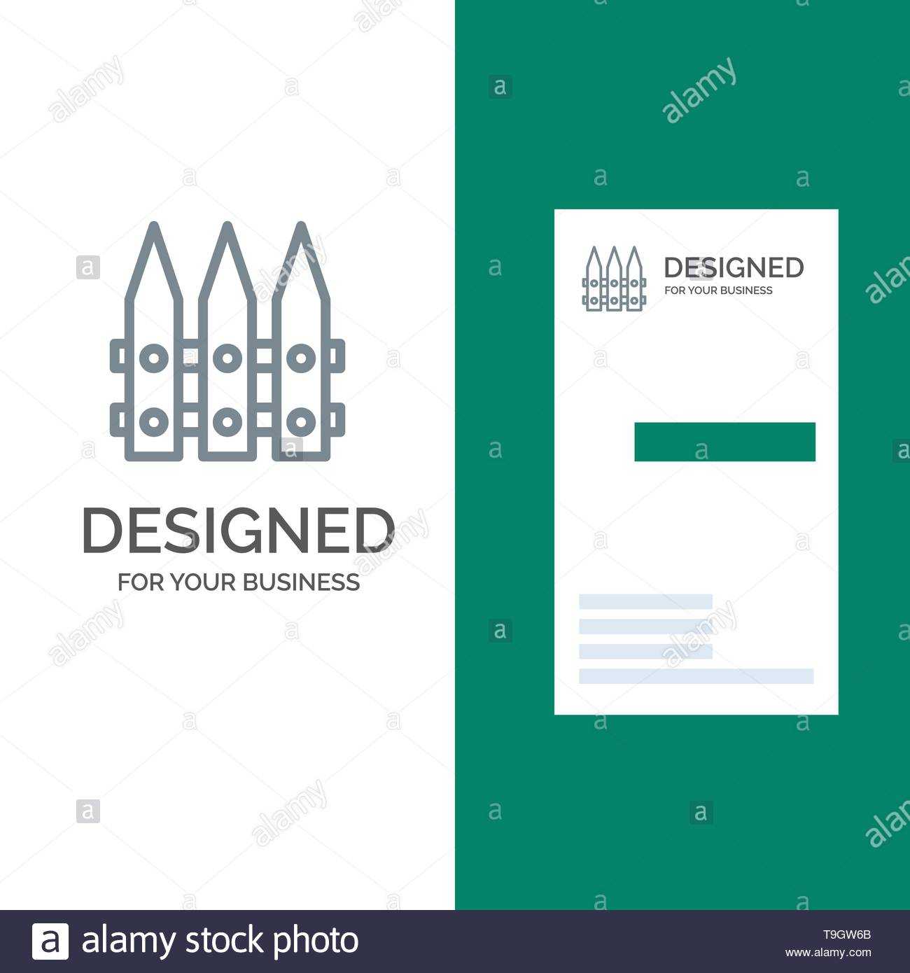 Fence, Garden, Gardening, Spring Grey Logo Design And Inside Gardening Business Cards Templates