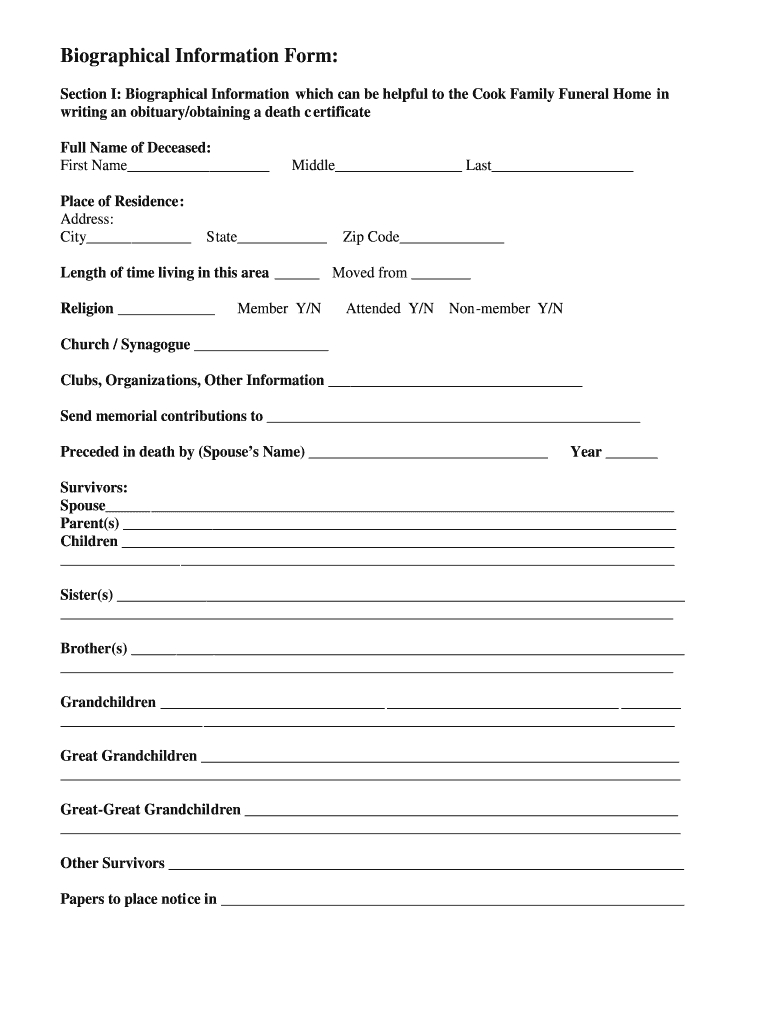 Fill In The Blank Obituary Template Pdf – Fill Online With Fill In The Blank Obituary Template