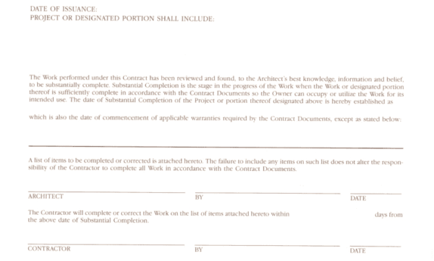 Fillable Online Certificate Of Substantial Completion Fax regarding Certificate Of Substantial Completion Template