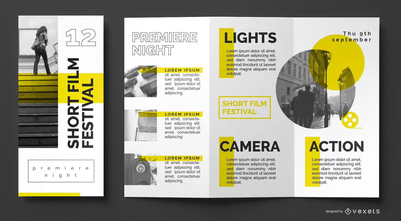 Film Festival Brochure Template – Vector Download With Regard To Film Festival Brochure Template