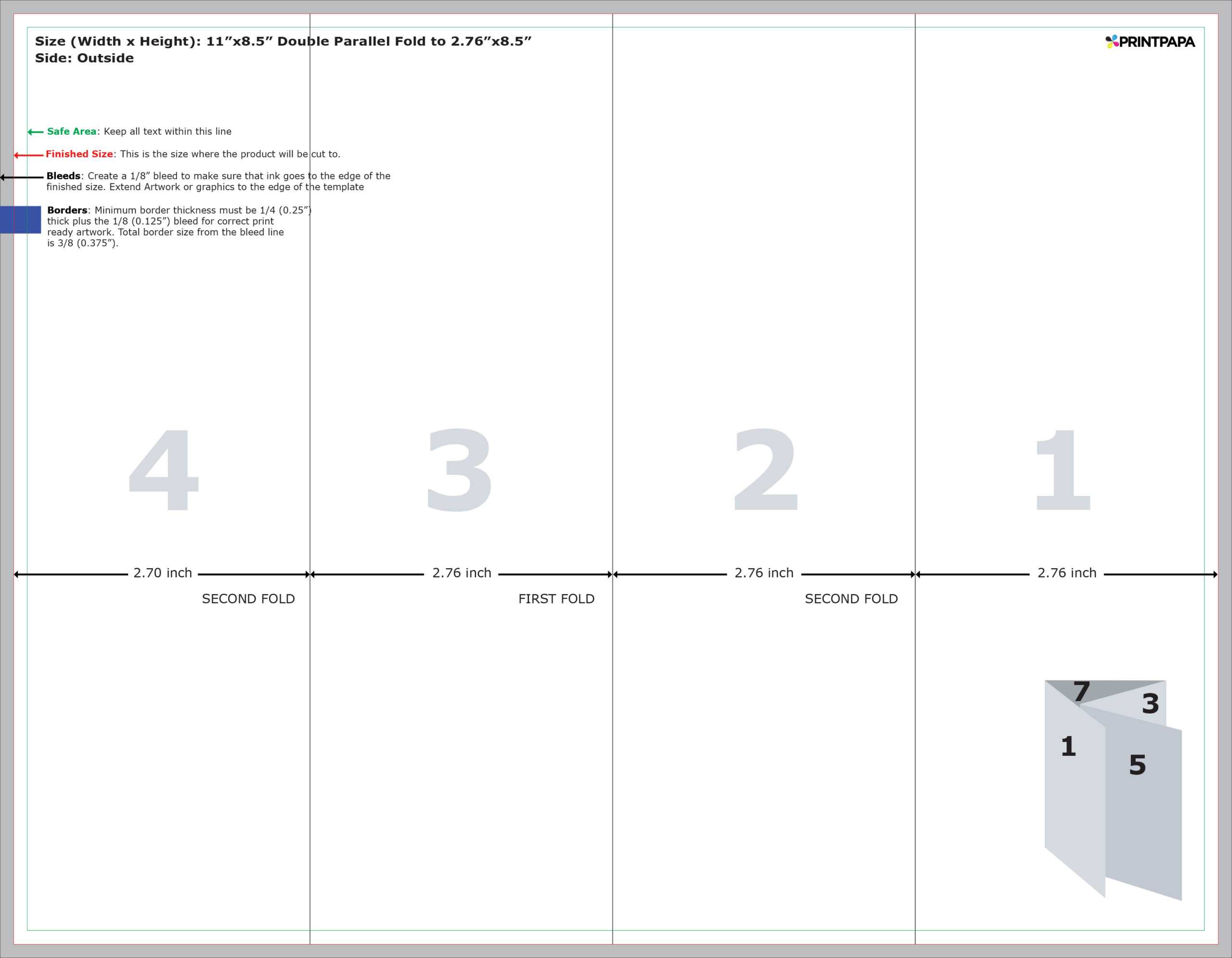 Find A Printing Template :: Printpapa With Brochure 4 Fold Template