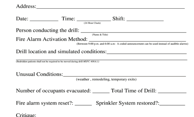 Fire Drill Report Template - Fill Online, Printable pertaining to Emergency Drill Report Template