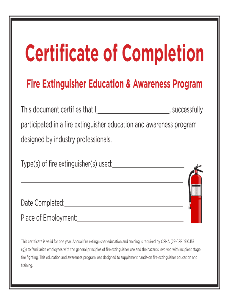 Fire Extinguisher Certificate - Fill Online, Printable Inside Fire Extinguisher Certificate Template