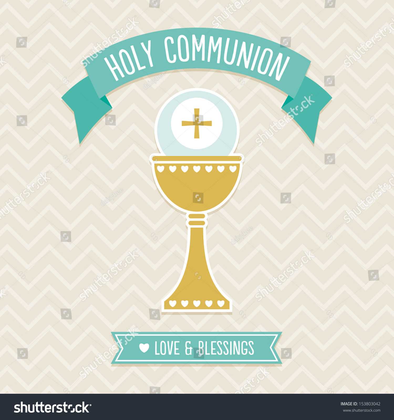 First Holy Communion Card Template Cream Stock Illustration Inside First Holy Communion Banner Templates