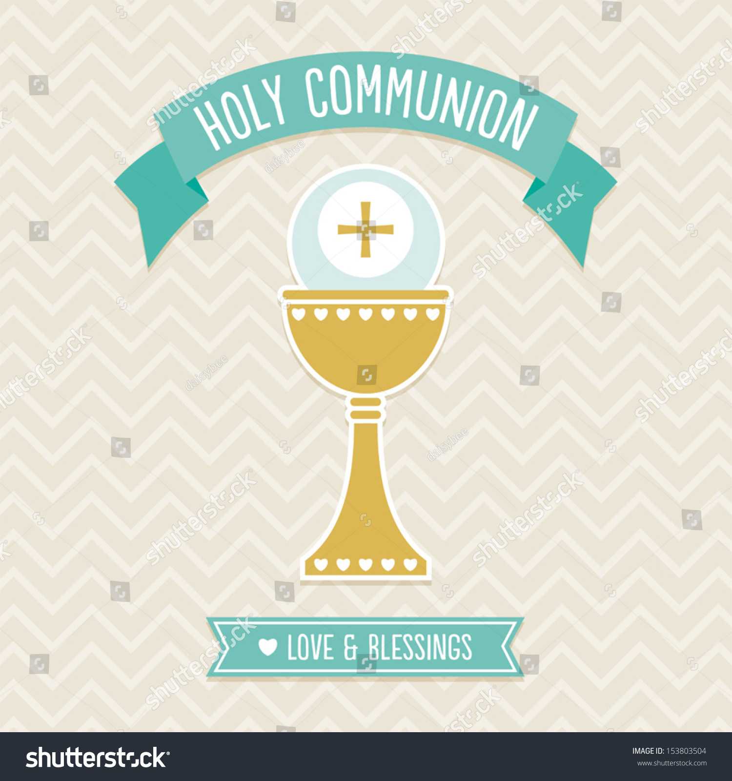 First Holy Communion Card Template Cream Stock Vector Within First Communion Banner Templates