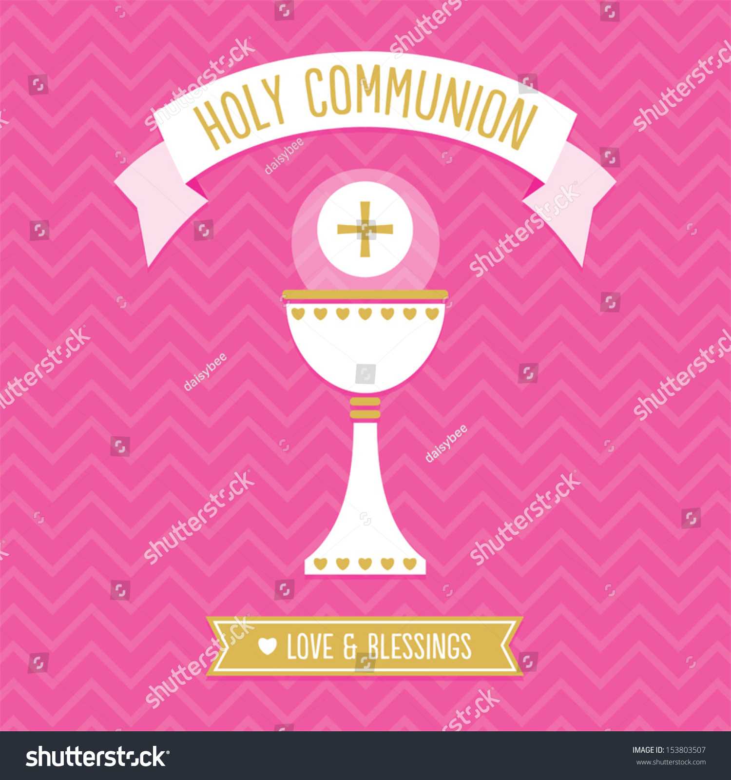First Holy Communion Card Template Girl Stock Vector Within First Holy Communion Banner Templates