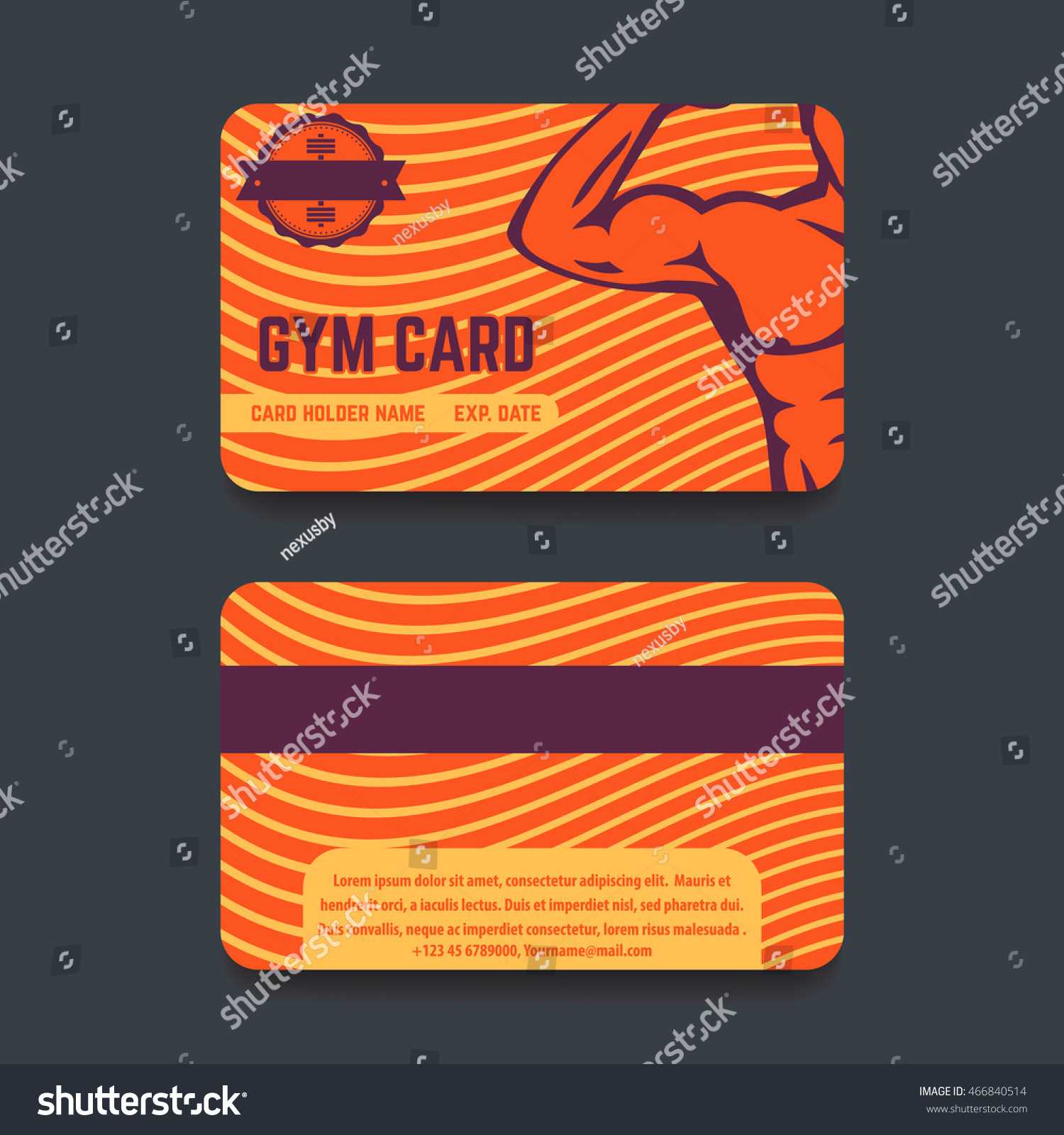 Fitness Club Gym Card Template Design | Miscellaneous Throughout Gym Membership Card Template