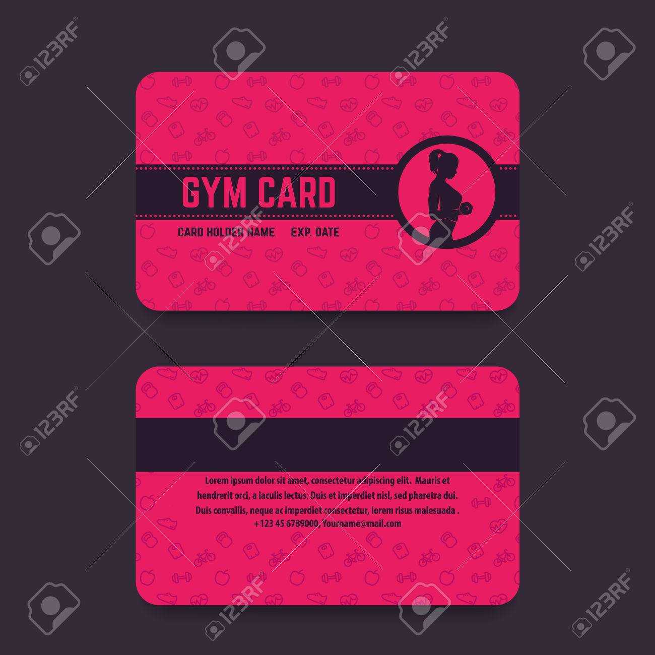 Fitness Club, Gym Card Template, Vector Illustration For Gym Membership Card Template