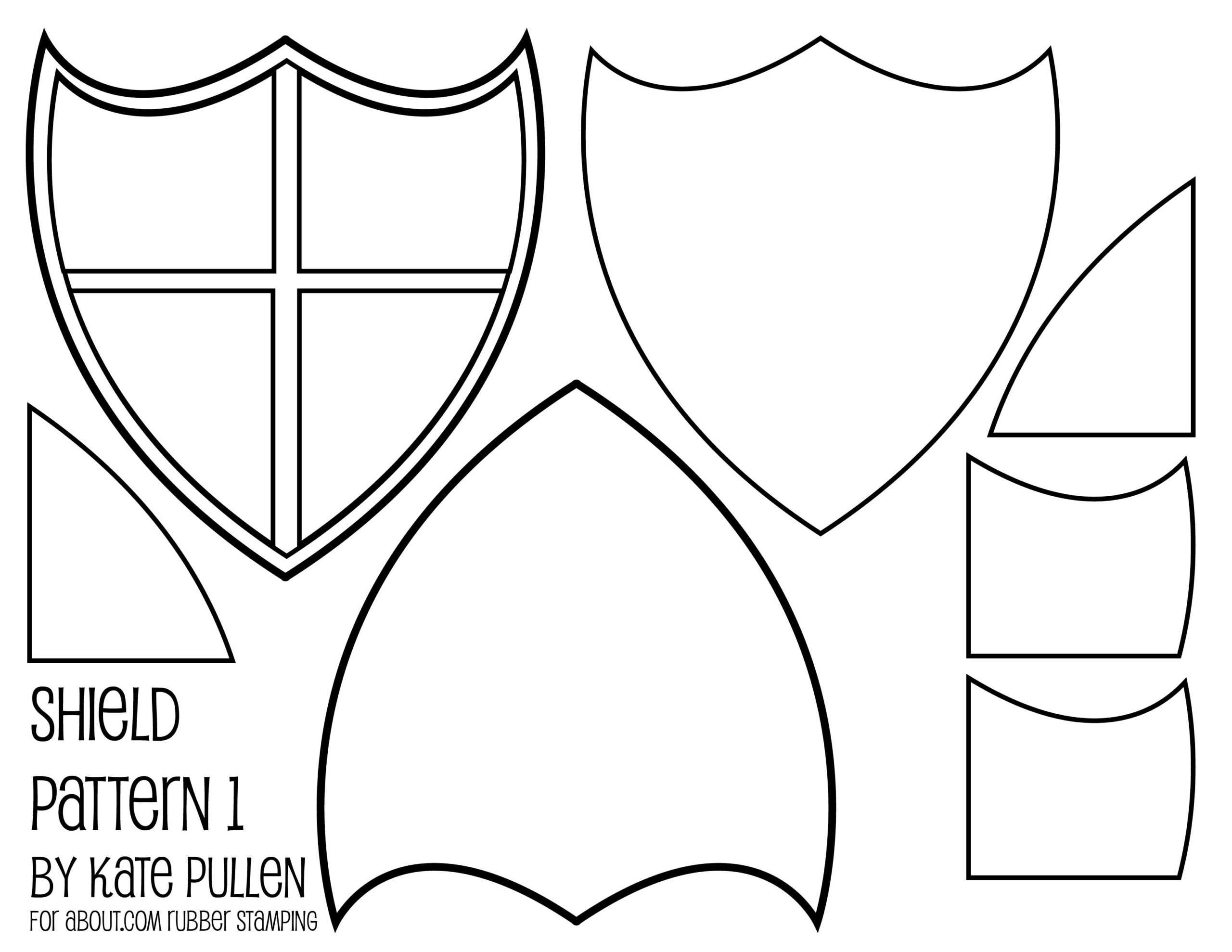 Five Free Shield Templates For Cards And Scrapbook Pages For Blank Shield Template Printable