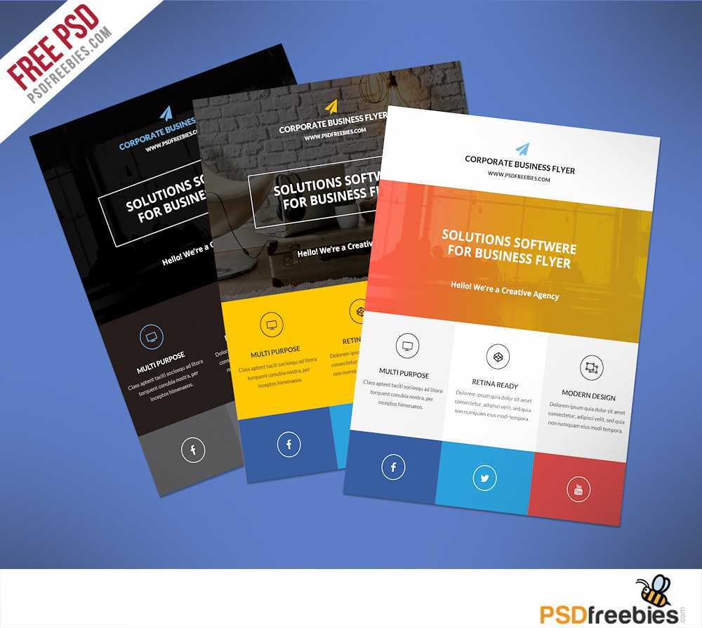 Flat Clean Corporate Business Flyer Free Psd | Psdfreebies Within Product Brochure Template Free