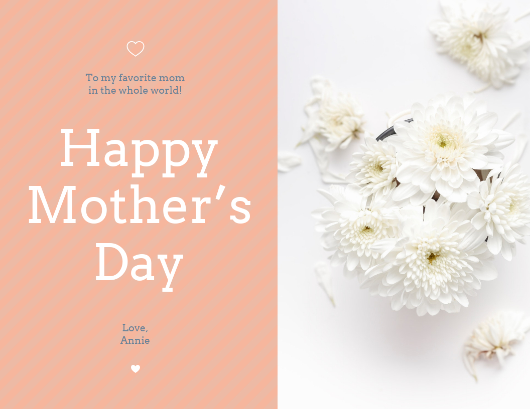 Floral Happy Mother's Day Card Template Inside Mothers Day Card Templates