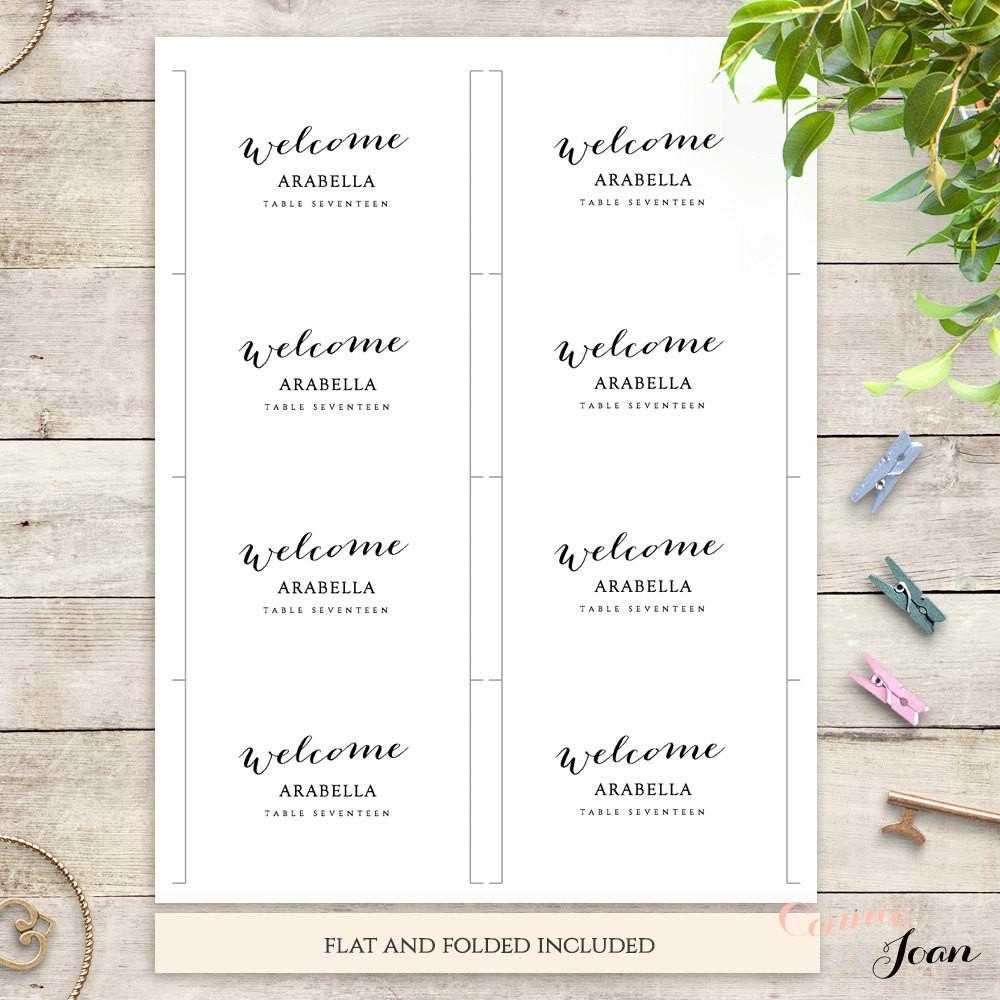 Folded Name Card Template ] – Free Templates To Make Folded For Table Name Cards Template Free