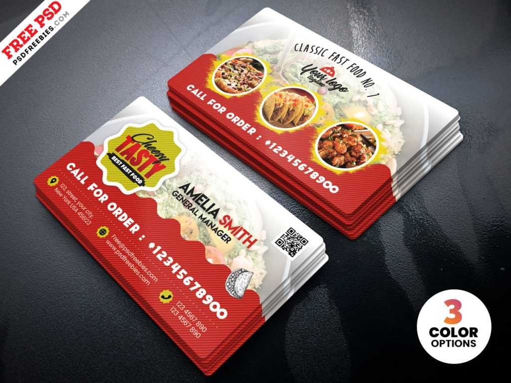 Food Restaurant Business Card Psd Template | Psdfreebies Regarding Restaurant Business Cards Templates Free