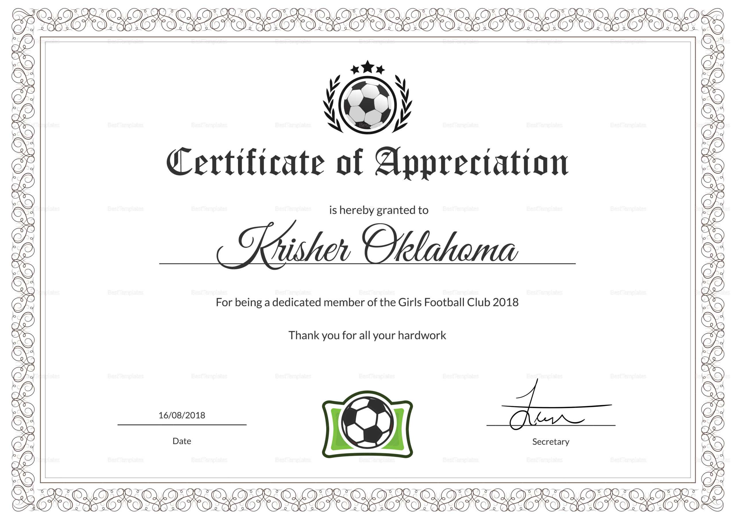 Football Certificates – Zohre.horizonconsulting.co Intended For Football Certificate Template