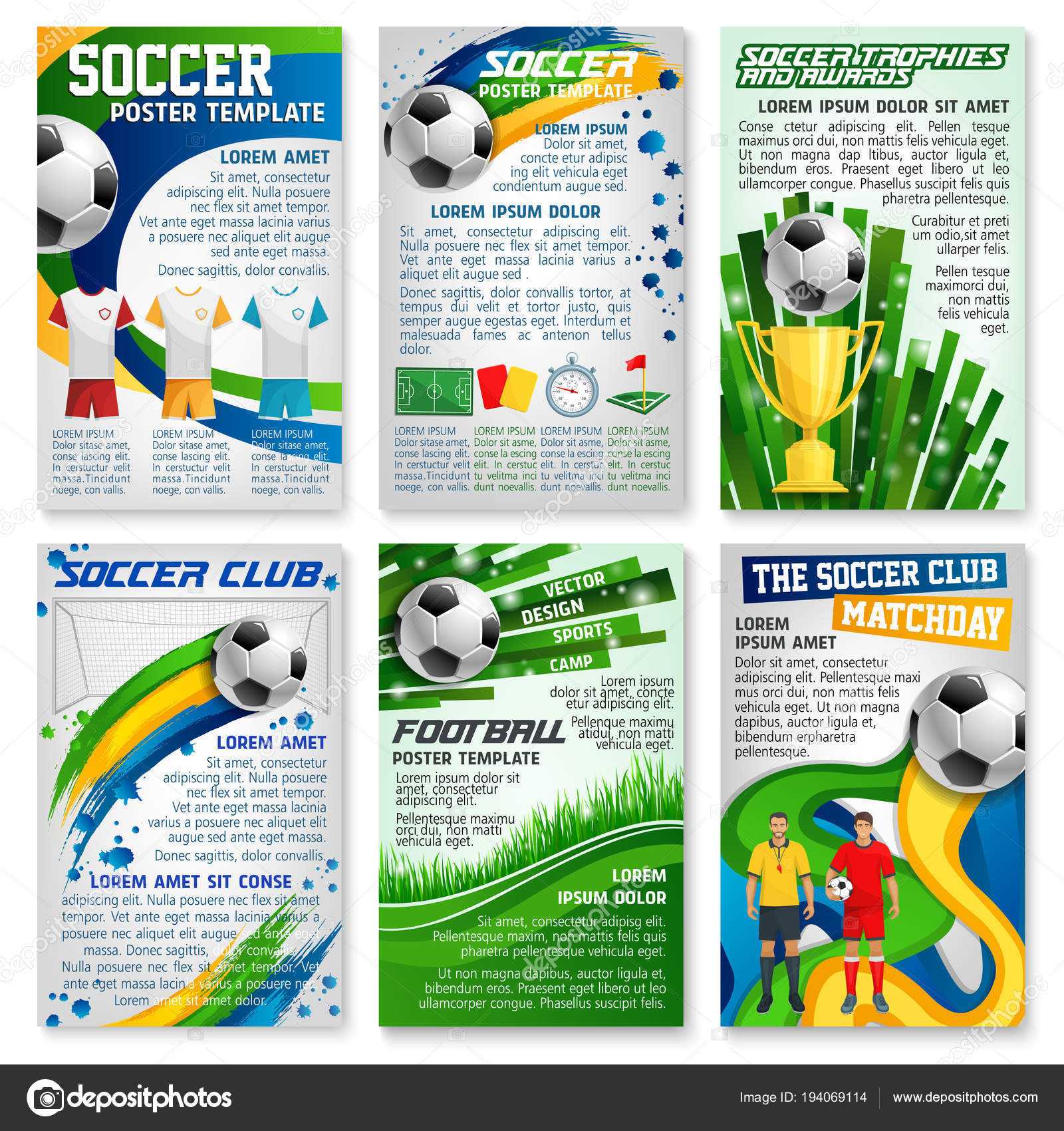 Football Or Soccer Game Banner, Sport Club Design — Stock Inside Football Referee Game Card Template