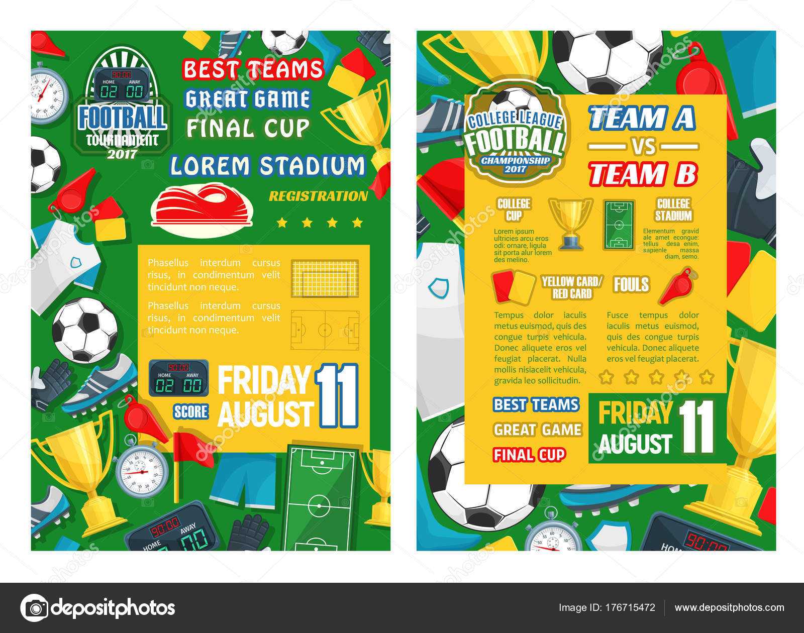 Football Or Soccer Sport Tournament Match Banner — Stock With Regard To Football Referee Game Card Template