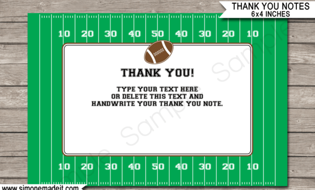 Football Thank You Notes - Zohre.horizonconsulting.co with Soccer Thank You Card Template