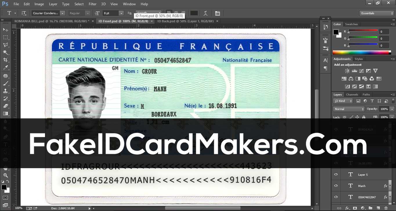 France Id Card Template Psd [Fake Driver License] Throughout Fake Social Security Card Template Download