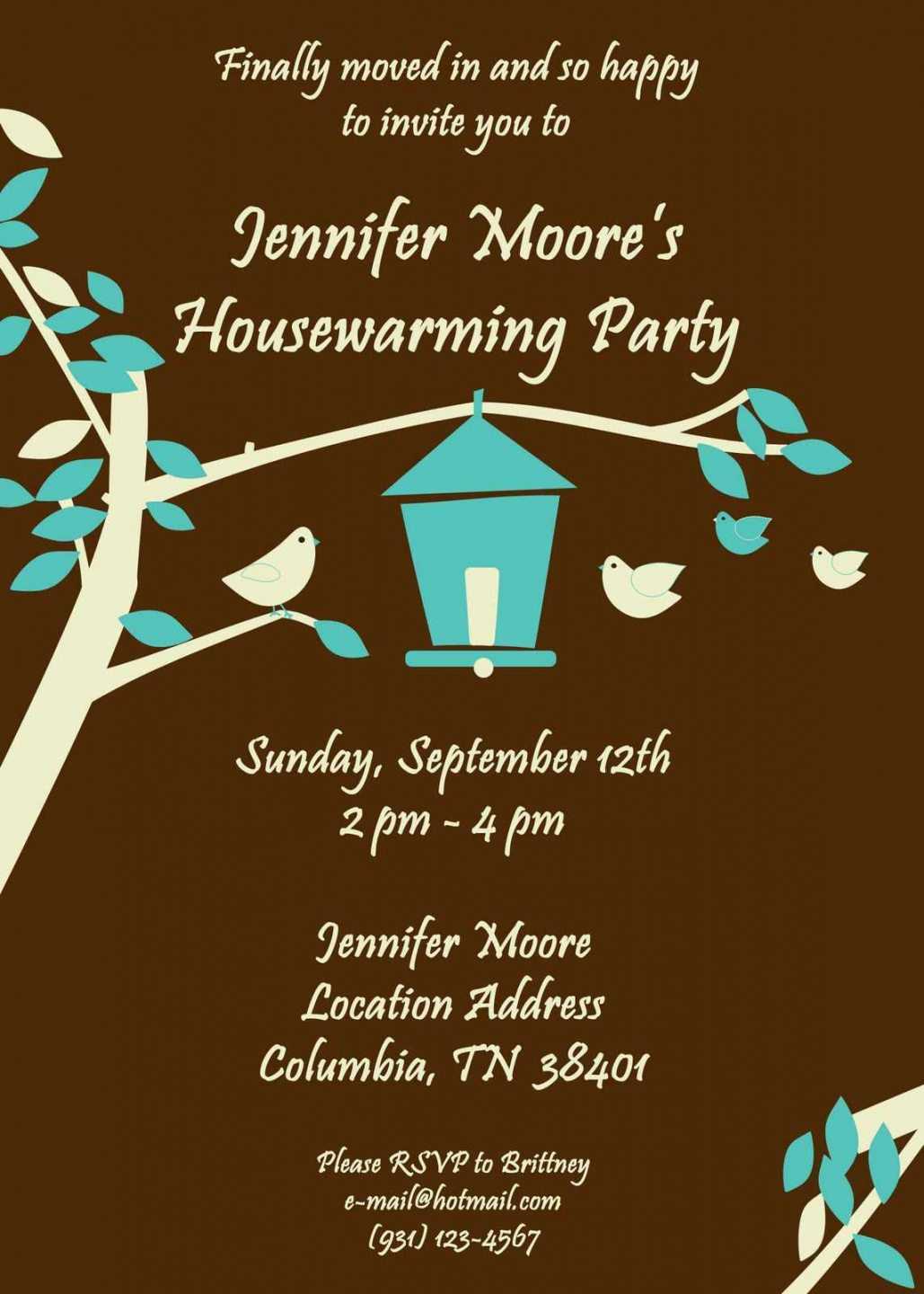 Free 013 Housewarming Invitation Card Sample Letter With Pertaining To Free Housewarming Invitation Card Template