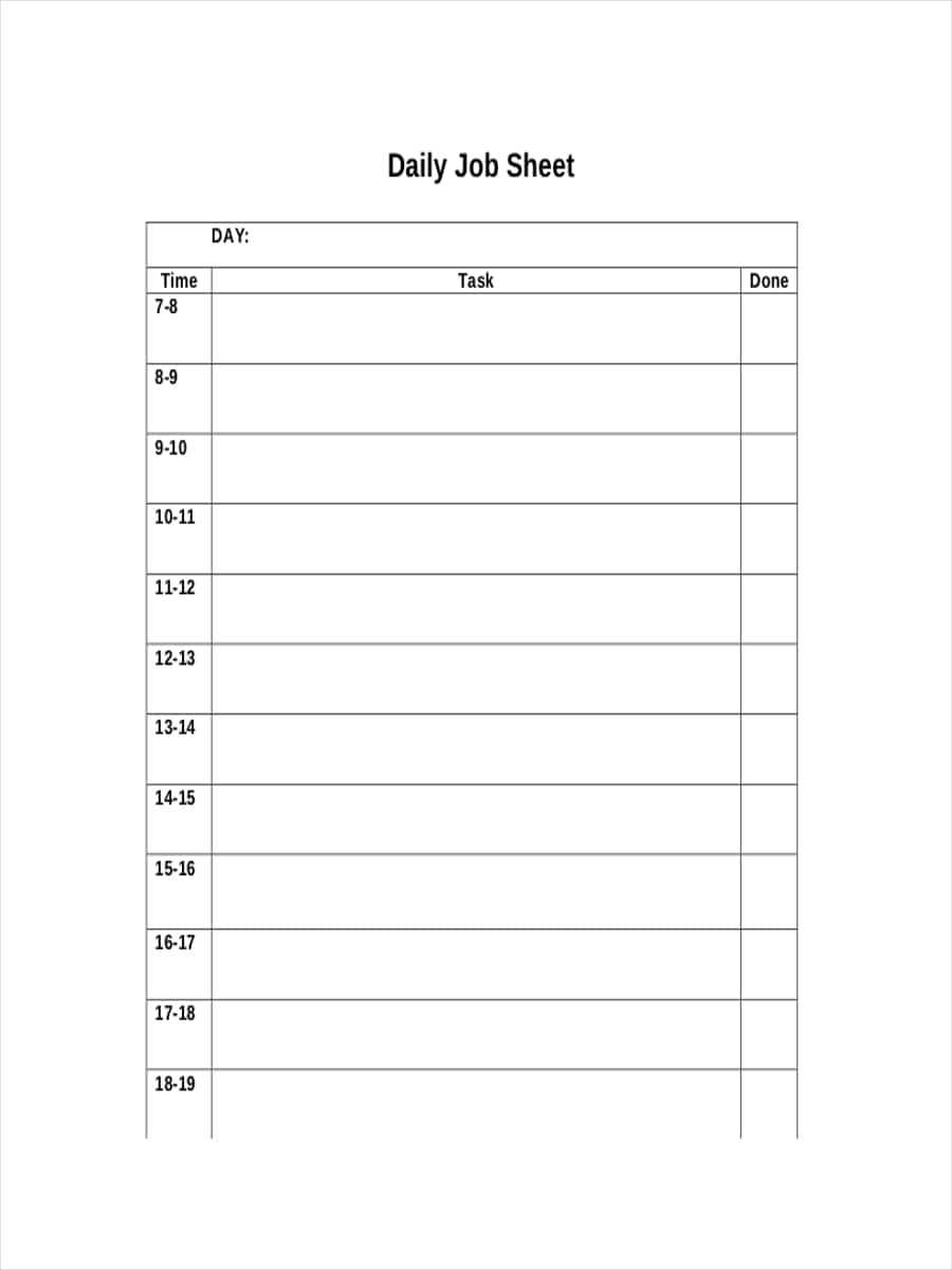Free 10+ Job Sheet Examples & Samples In Google Docs In Service Job Card Template