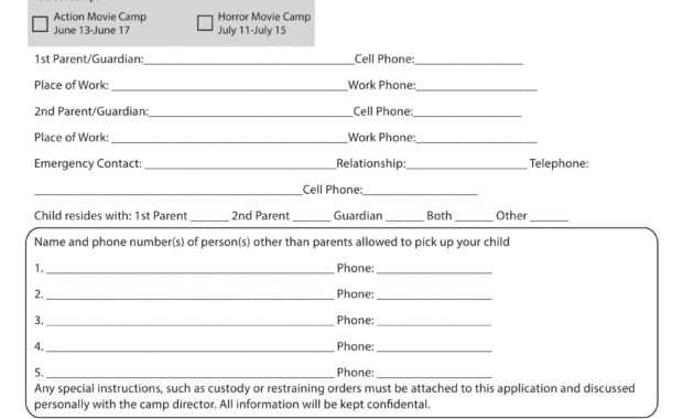 Free 10+ Printable Summer Camp Registration Forms | Pdf throughout Camp Registration Form Template Word