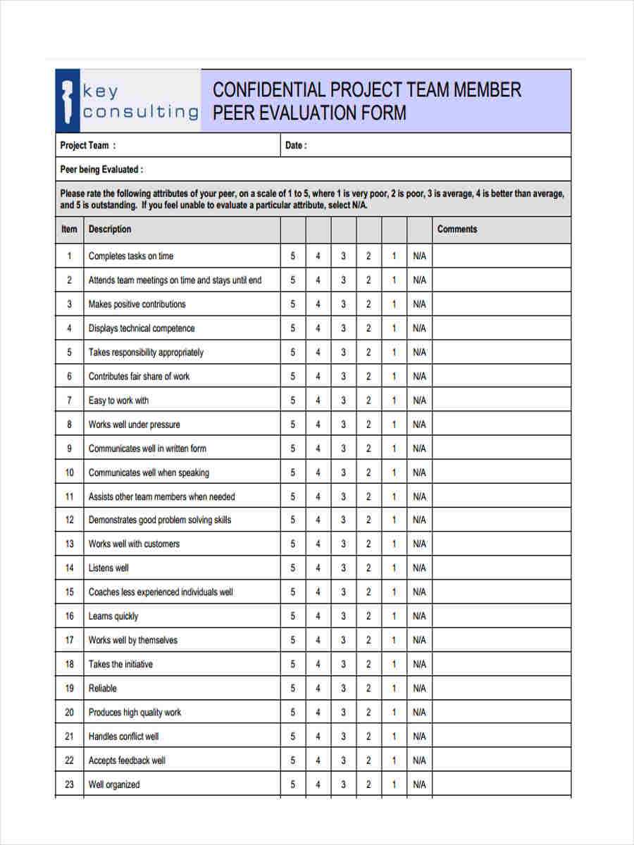 Free 15+ Peer Evaluation Form Templates In Pdf | Doc Pertaining To Blank Evaluation Form Template