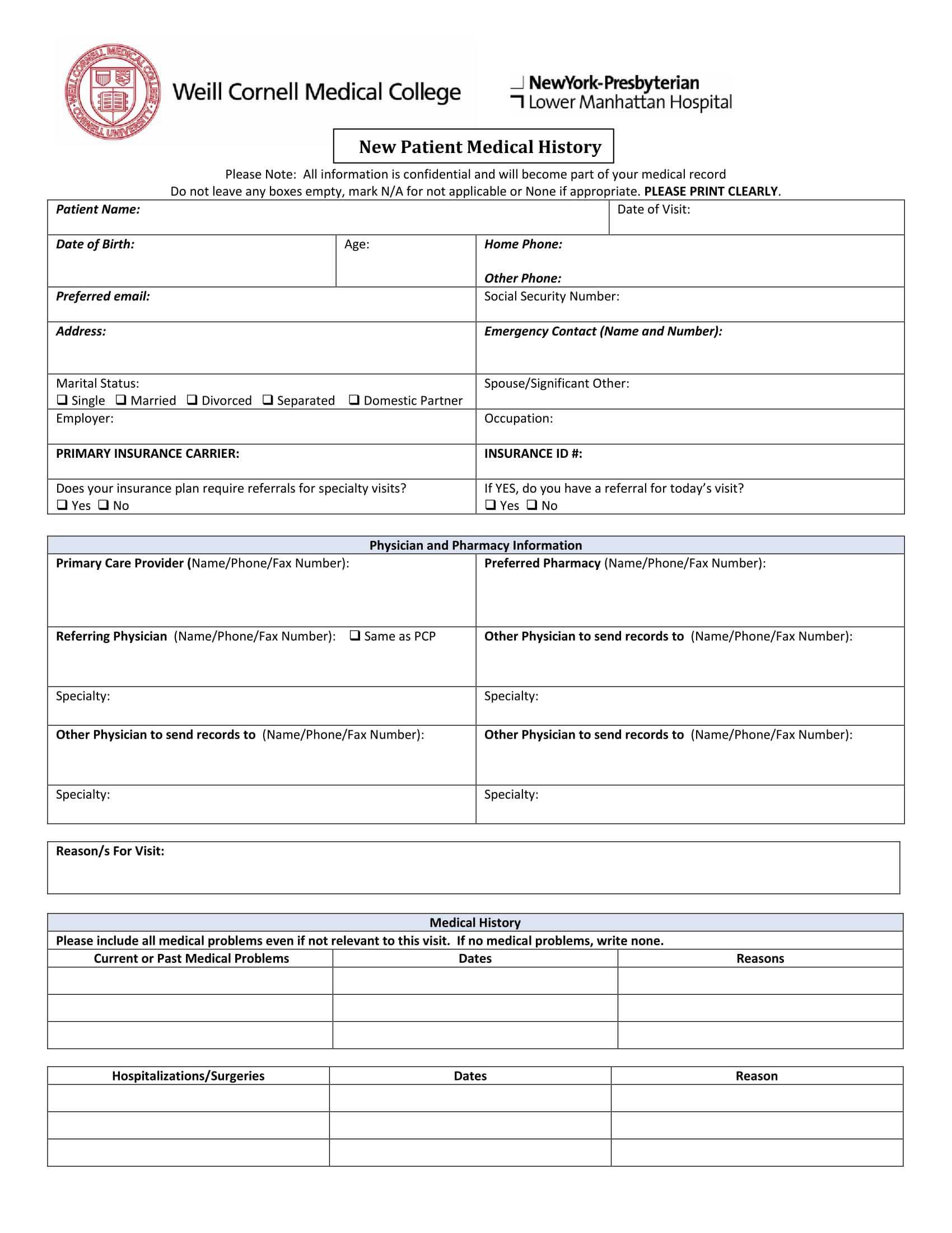 Free 5+ Medical History Form Samples In Pdf | Doc Intended For Medical History Template Word