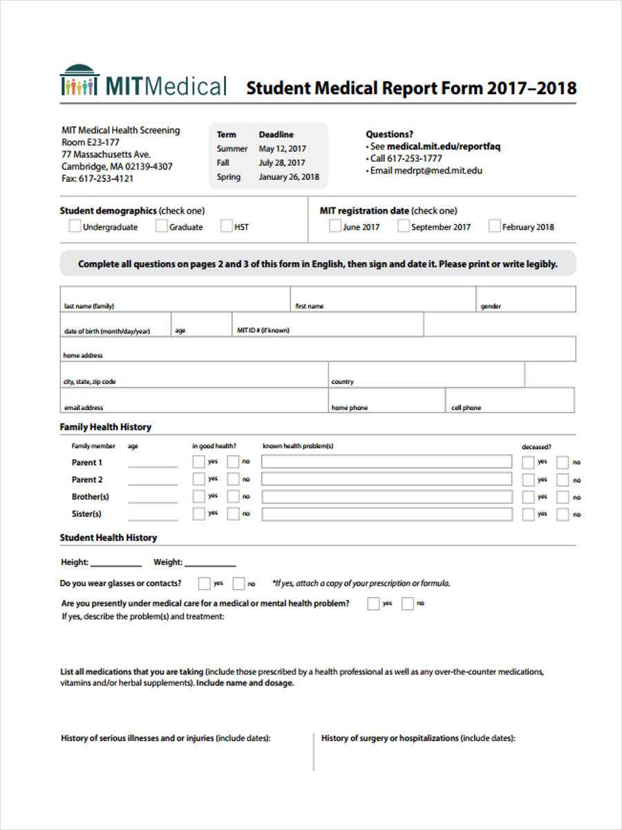 Free 7+ Medical Report Forms In Pdf With Medical Report Template Free Downloads