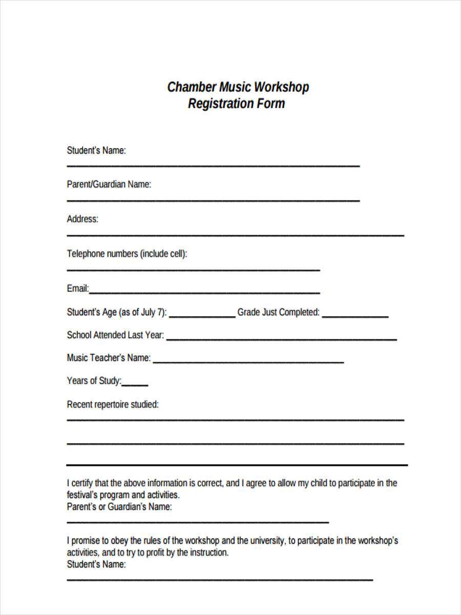 Free 9+ Workshop Registration Forms In Sample, Example, Format Throughout Seminar Registration Form Template Word