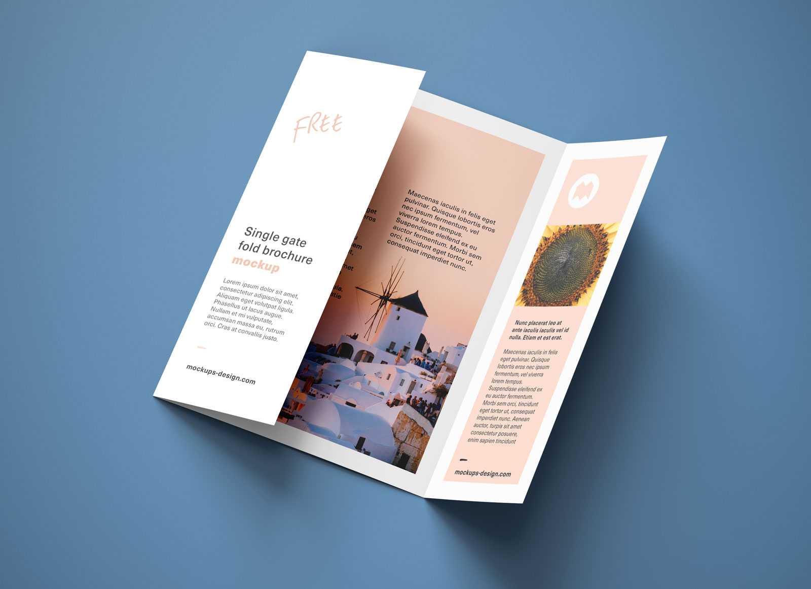 Free A4 Single Gate Fold Brochure Mockup Psd Set – Good Mockups Pertaining To Single Page Brochure Templates Psd