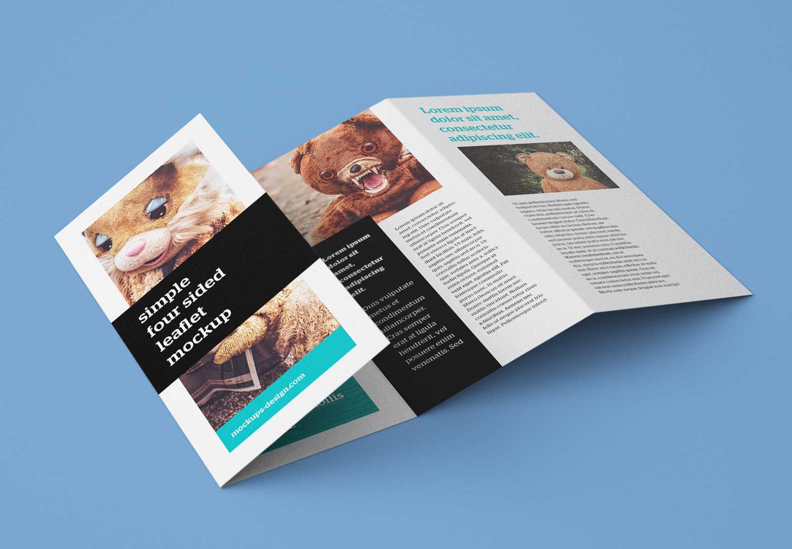 Free Accordion 4 Fold Brochure Leaflet Mockup Psd Templates Pertaining To 4 Fold Brochure Template