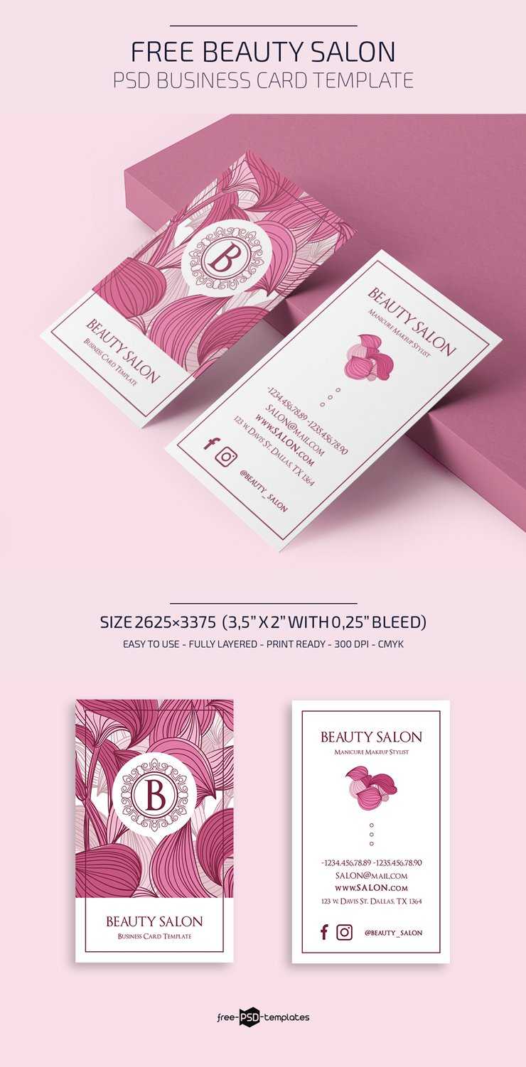Free Beauty Salon Business Card Template | Free Psd Templates Pertaining To Hairdresser Business Card Templates Free