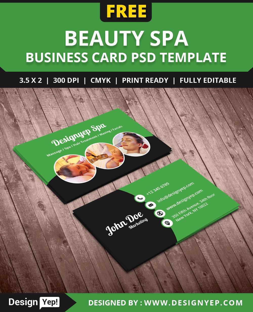 Free Beauty Spa Business Card Psd Template – Designyep Inside Landscaping Business Card Template