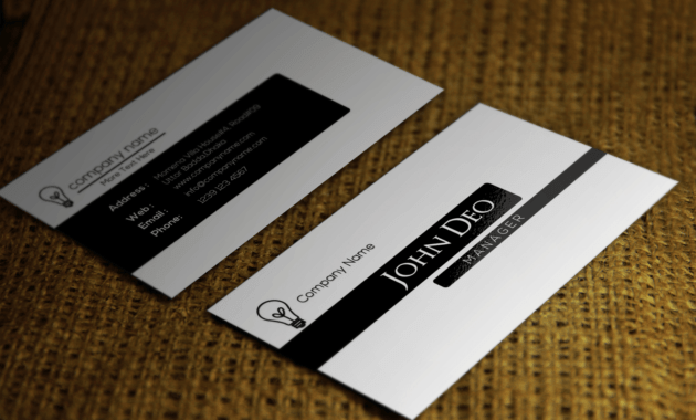 Free Black And White Business Card Template within Call Card Templates