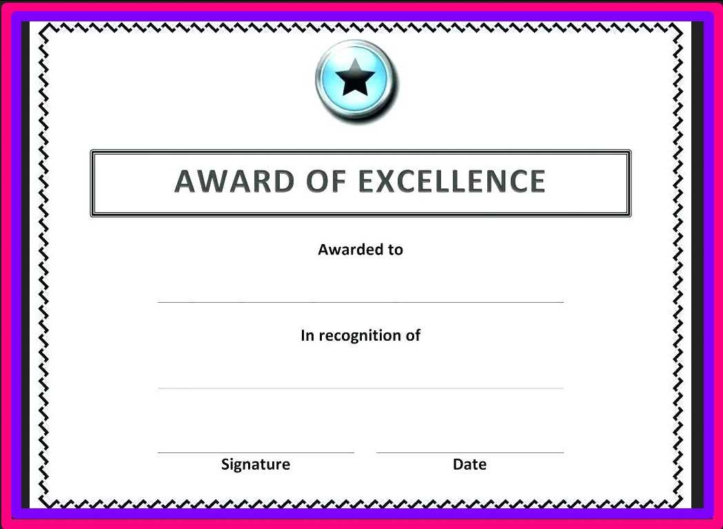 Free Blank Certificate Templates For Word | Business Letters Intended For Award Of Excellence Certificate Template