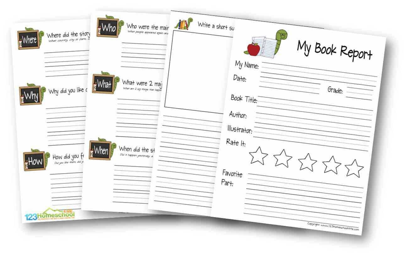 Free Book Report Template | 123 Homeschool 4 Me Regarding Book Report Template Grade 1