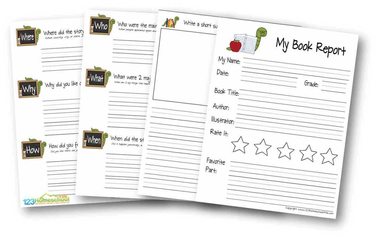 Free Book Report Template | 123 Homeschool 4 Me Within Book Report Template 3Rd Grade