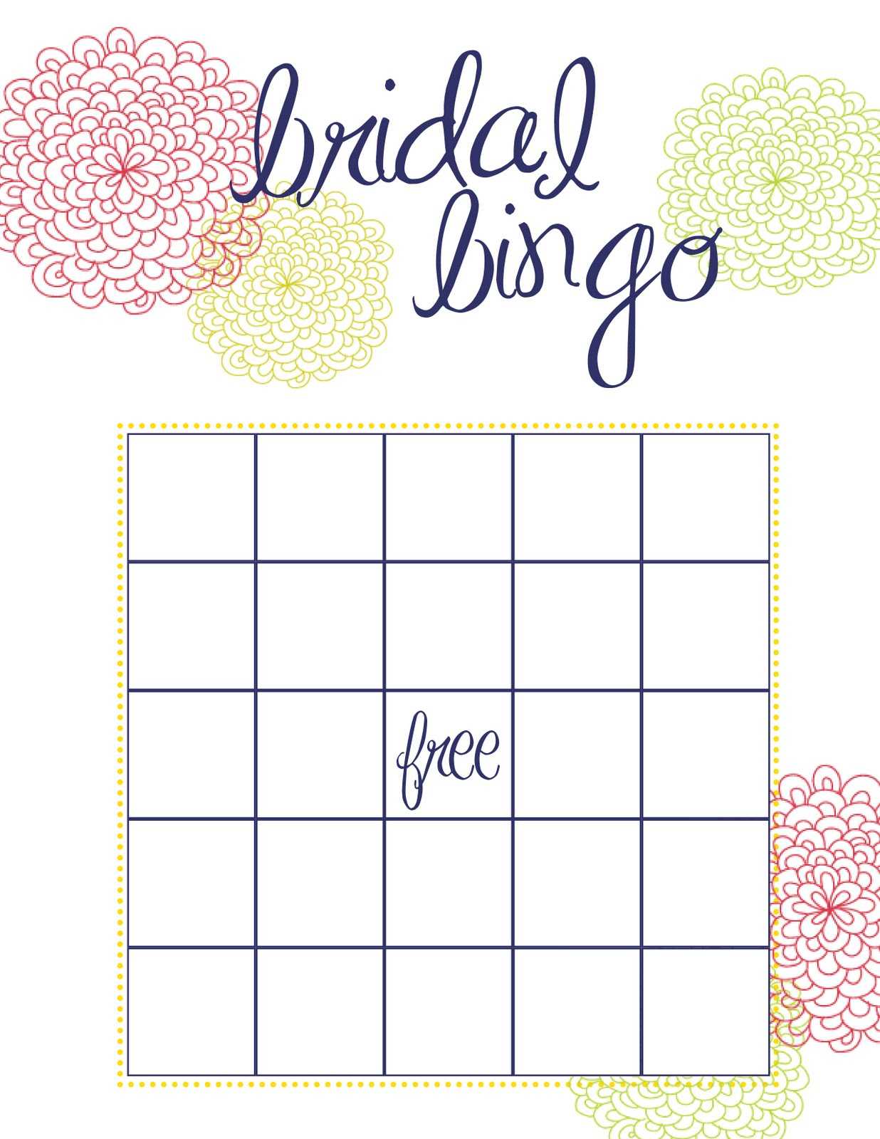 Free Bridal Bingo Template ] – Bridal Shower Bingo Template In Blank Bridal Shower Bingo Template