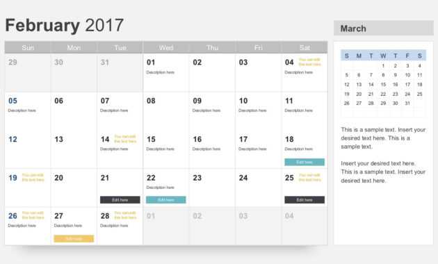 Free Calendar 2017 Template within Microsoft Powerpoint Calendar Template