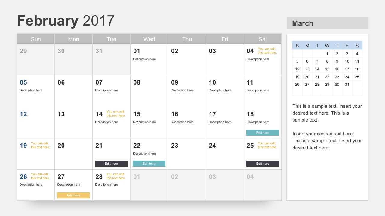 Free Calendar 2017 Template Within Microsoft Powerpoint Calendar Template