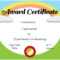 Free Certificate Templates For Kids – Zohre.horizonconsulting.co Inside Art Certificate Template Free