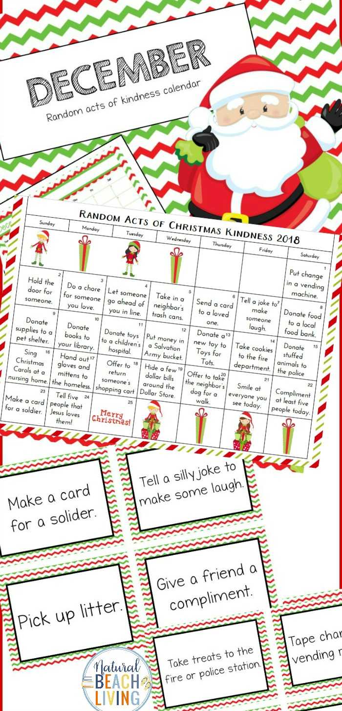 Free Christmas Calendar & Random Acts Of Kindness Ideas Intended For Random Acts Of Kindness Cards Templates